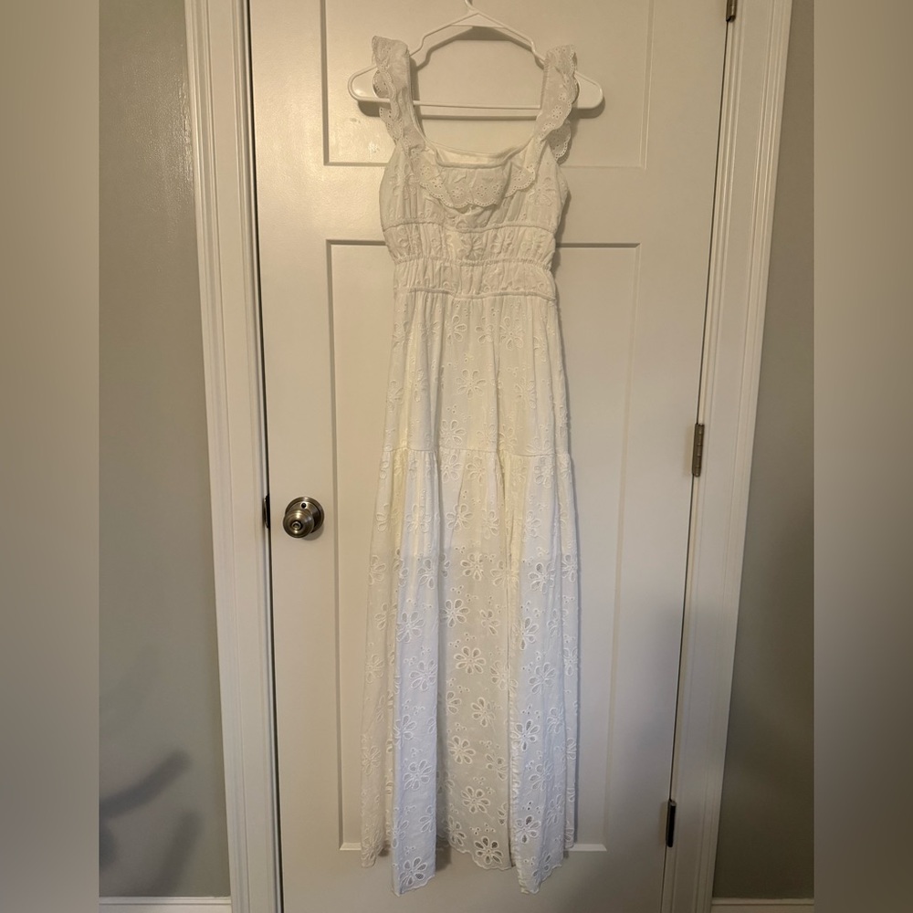 Altar'd State White Eyelet Maxi Dress